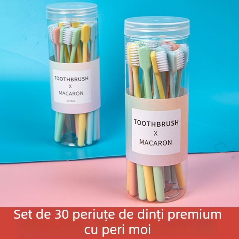 Periuță de dinți manuală, peri moi, ambalaj tip găleată, 20 bucăți, pentru adulți