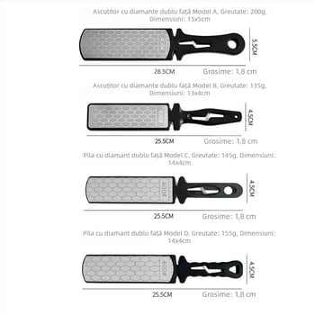 Ascuțitor diamant dublu-fațet pentru ascuțire rapidă a cuțitelor de bucătărie și a foarfecelor; prelucrare personalizabilă; etichetă privată licențiată