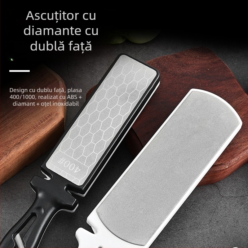 Ascuțitor diamant dublu-fațet pentru ascuțire rapidă a cuțitelor de bucătărie și a foarfecelor; prelucrare personalizabilă; etichetă privată licențiată