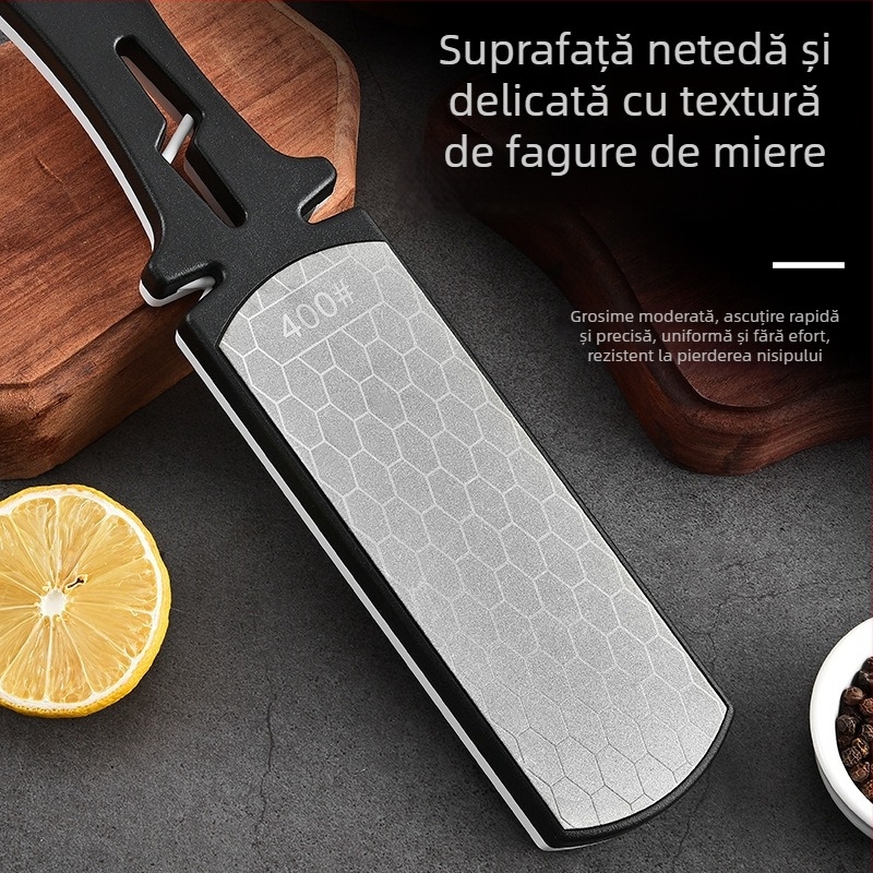 Ascuțitor diamant dublu-fațet pentru ascuțire rapidă a cuțitelor de bucătărie și a foarfecelor; prelucrare personalizabilă; etichetă privată licențiată