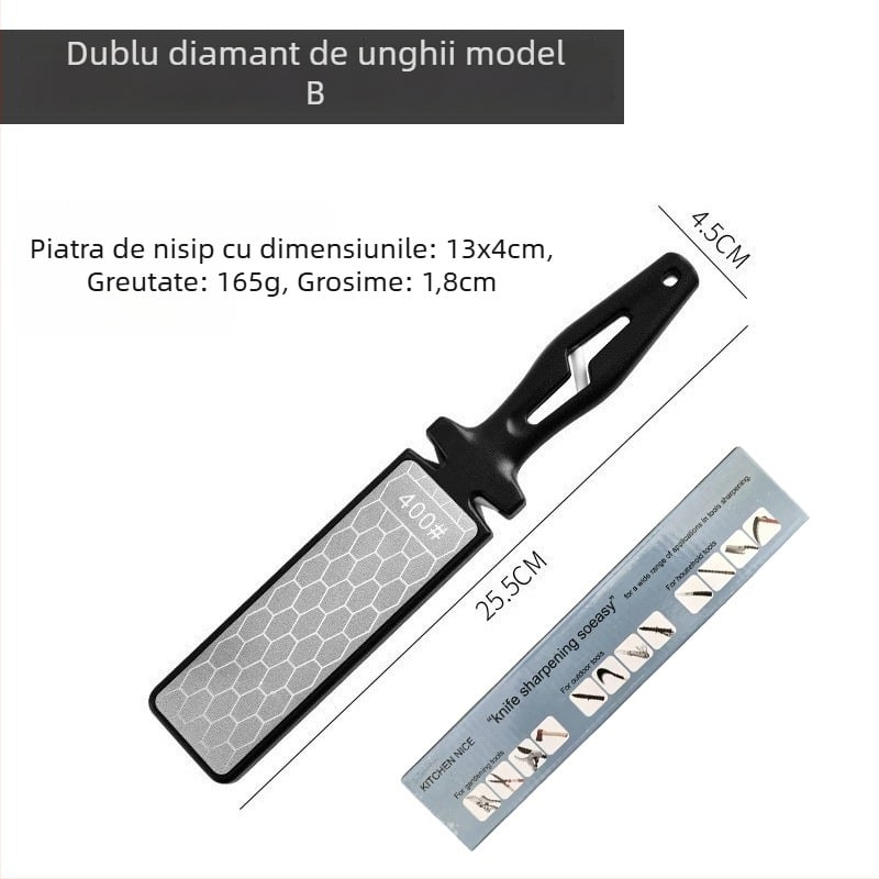 Ascuțitor diamant dublu-fațet pentru ascuțire rapidă a cuțitelor de bucătărie și a foarfecelor; prelucrare personalizabilă; etichetă privată licențiată