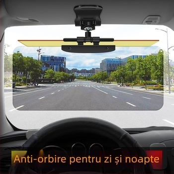 Ochelari Goggles pentru mașină, vizor solar anti-orbire, montaj snap-on, material PP, oglindă polarizată zi-noapte