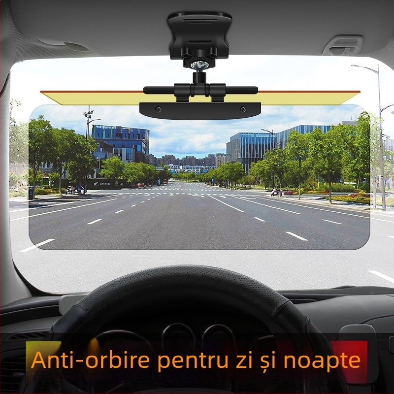 Ochelari Goggles pentru mașină, vizor solar anti-orbire, montaj snap-on, material PP, oglindă polarizată zi-noapte