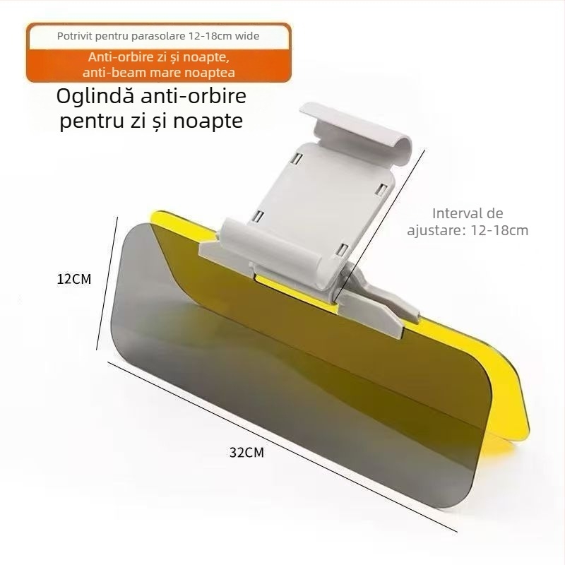 Ochelari Goggles pentru mașină, vizor solar anti-orbire, montaj snap-on, material PP, oglindă polarizată zi-noapte