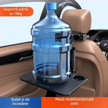 Masă pentru bancheta din spate a mașinii – multifuncțională, pliabilă, ușor de asamblat/demontat; Material: plastic; Montaj pe perete; Marcă: Helloleiboo/Leiben; Compatibil universal