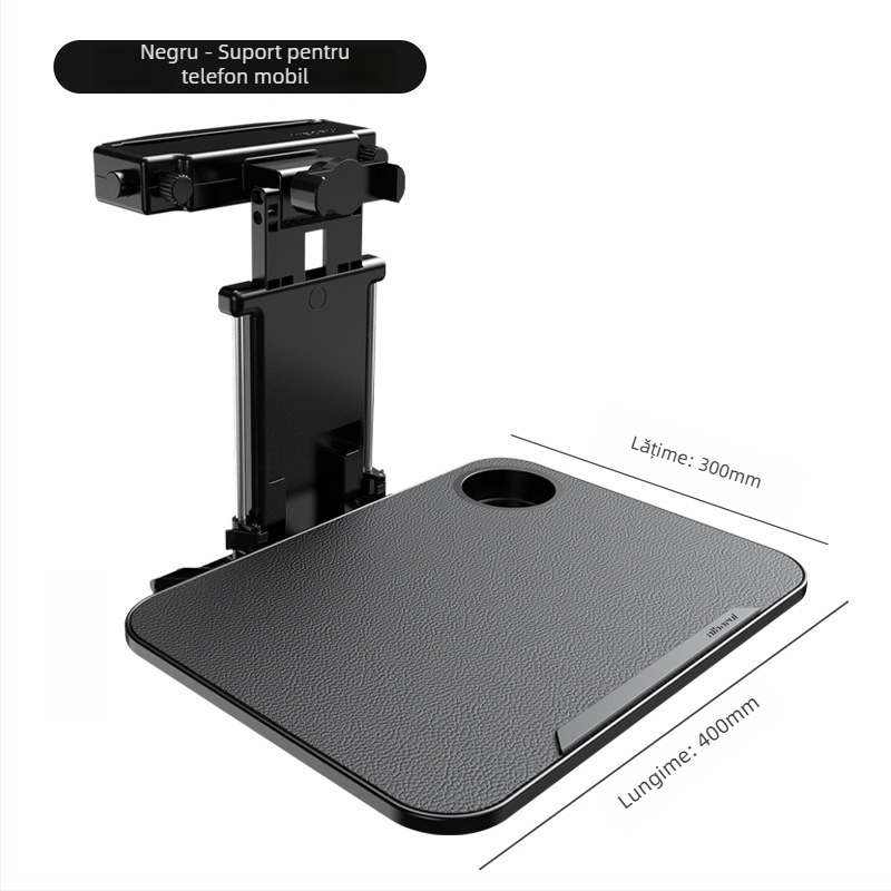 Masă pentru bancheta din spate a mașinii – multifuncțională, pliabilă, ușor de asamblat/demontat; Material: plastic; Montaj pe perete; Marcă: Helloleiboo/Leiben; Compatibil universal