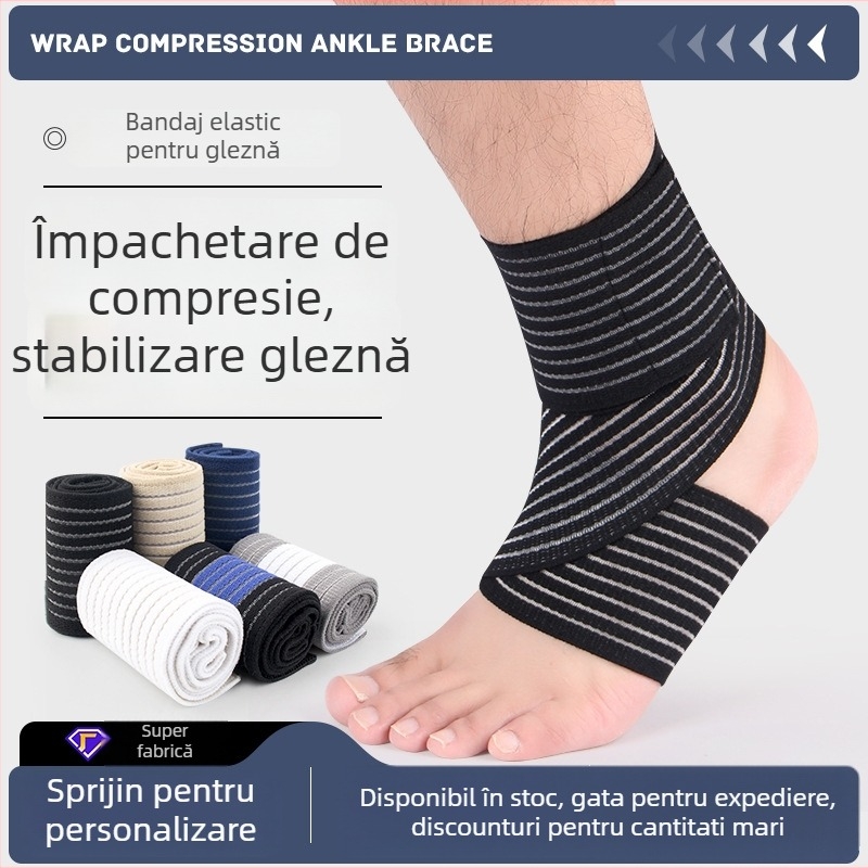 Orteza de gleznă din bumbac cu bandă elastică – protecție gleznă, pentru fotbal, alergare, drumeții (Material: bumbac + fir elastic; Parte protejată: gleznă; Categoria: orteză de gleznă; Sporturi aplicabile: fotbal; Potrivit pentru alergare, drumeții, cicl