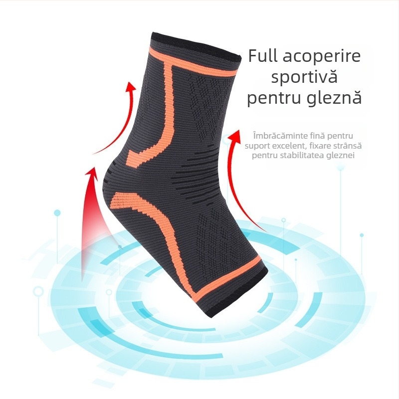 Șosete de protecție a gleznei din nailon-poliester-spandex, suport tricotat pentru alergare, baschet, dans și ciclism
