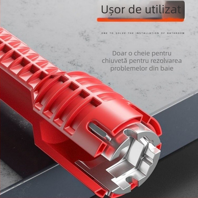 Fixator de poziționare în unghi drept - unealtă sanitară multifuncțională pentru baie, demontaj și montaj pentru chiuvetă, țevi și robinet unghiular (Importat: Nu; Fără mărci private licențiate)