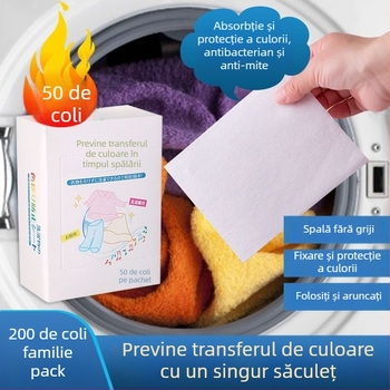 Foaie Color Catcher pentru rufe – țesătură nețesută, protecție împotriva decolorării, Ambalare: cutie, Cantitate în cutie: 50, Brand: Altul