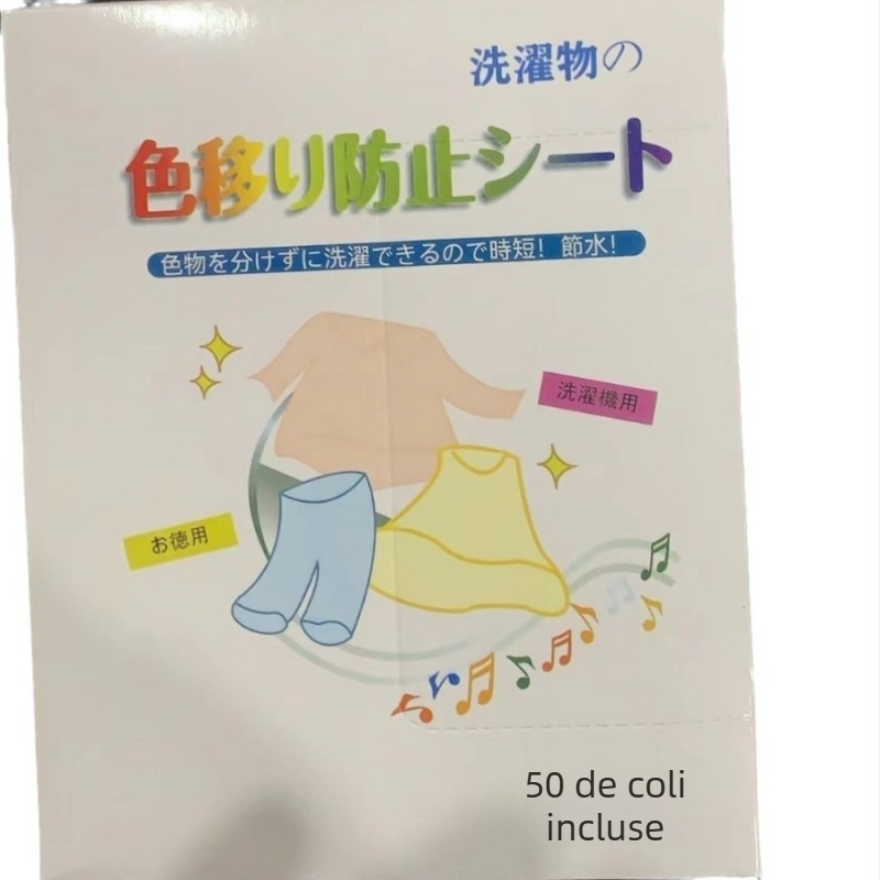 Foaie Color Catcher pentru rufe – țesătură nețesută, protecție împotriva decolorării, Ambalare: cutie, Cantitate în cutie: 50, Brand: Altul