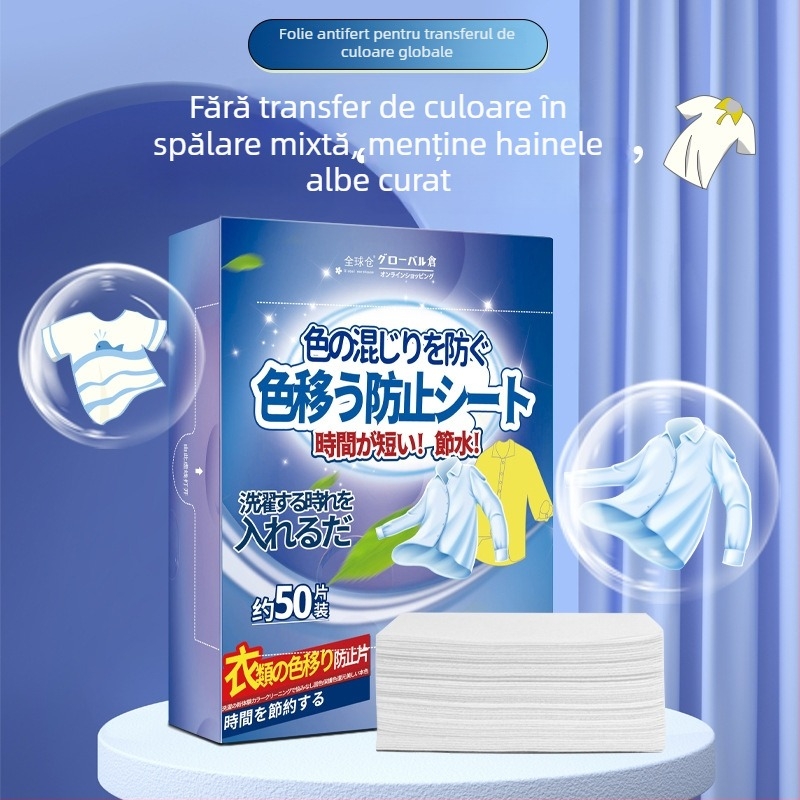 Foi absorbante pentru culori, pentru prevenirea transferului de culoare în mașina de spălat