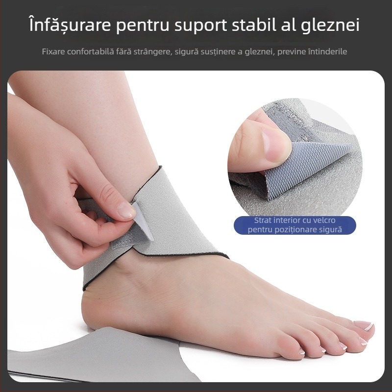 Orteză gleznă pentru sporturi – protecție a glezei pentru fotbal, baschet, badminton și alergare; materiale principale: Lycra, cauciuc spumă (imitare acceptată); categorie: orteză gleznă