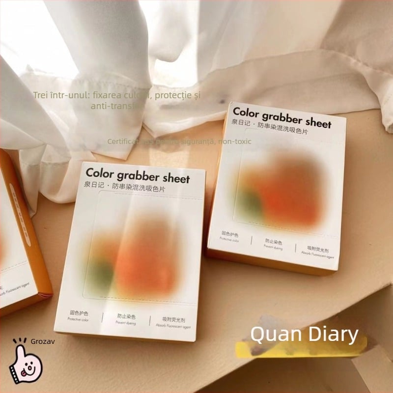 Foaie absorbantă pentru culori la spălarea hainelor – previne transferul de culoare, hârtie de spălat, captează nuanțe