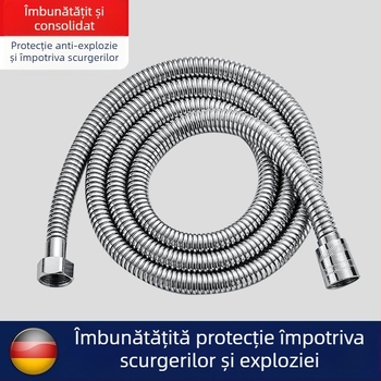 Furtun de duș din oțel inoxidabil 304, flexibil, montaj răsucire, brand Shouli, presiune nominală 20, temperatură de lucru 100°C