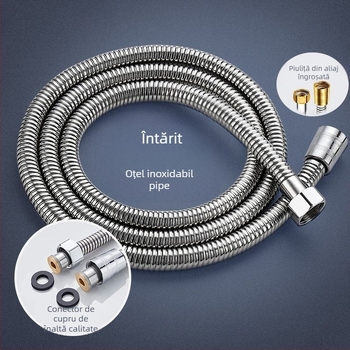 Furtun de duș din oțel inoxidabil 304, flexibil, montaj răsucire, brand Shouli, presiune nominală 20, temperatură de lucru 100°C