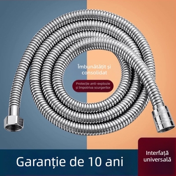 Furtun de duș din oțel inoxidabil 304, flexibil, montaj răsucire, brand Shouli, presiune nominală 20, temperatură de lucru 100°C