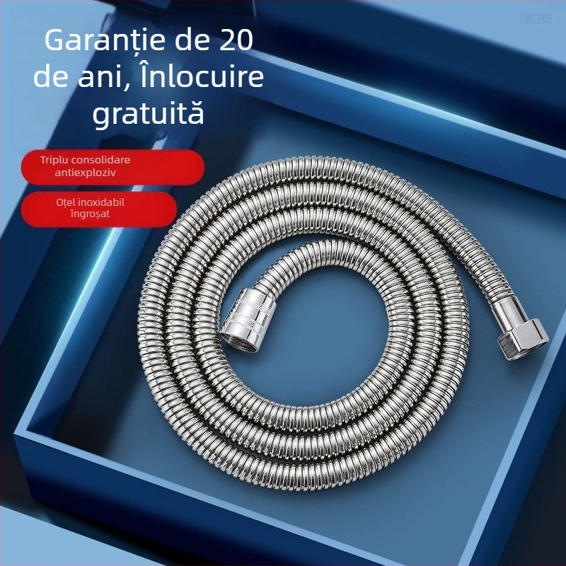 Furtun de duș din oțel inoxidabil 304, flexibil, montaj răsucire, brand Shouli, presiune nominală 20, temperatură de lucru 100°C