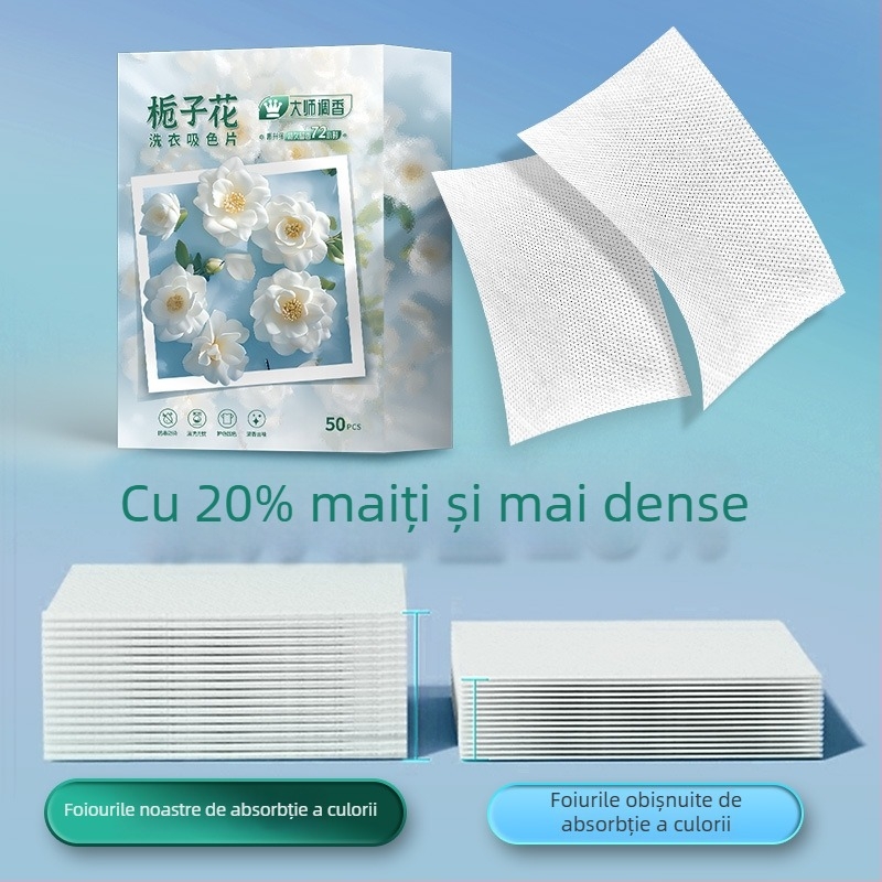 Dai Hao Foaie Absorbitoare de Culoare pentru Spălare – Protecție împotriva Transferului de Pigmenți, Foaie Anti-Pete pentru Țesături, Foaie de Spălat pentru Uz Casnic