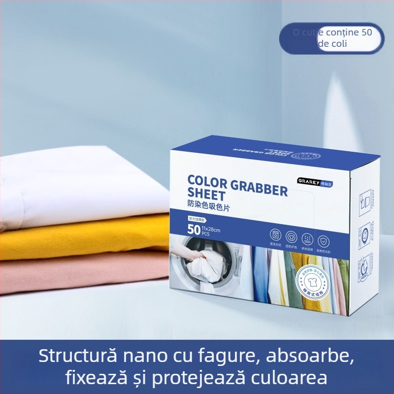 Folie de rufe cu fixare a culorilor, previne transferul culorilor și petele, antibacterian, nu se decolorează — Greyia