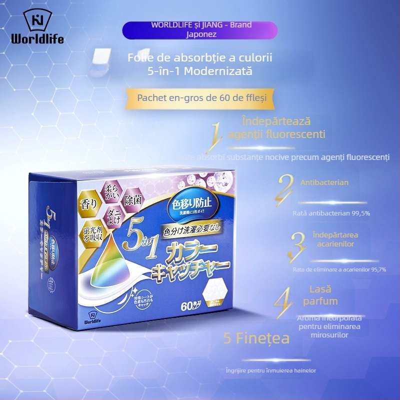 World Life Film absorbant pentru culori la spălare – protecție împotriva transferului de culoare, pentru mașina de spălat