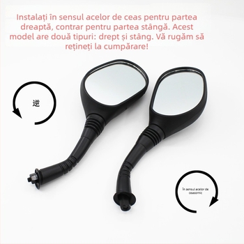 Oglindă retrovizoare pentru scuter electric Mojielong, carcasă din plastic, oglindă din sticlă, cablaj dual (carcasă din plastic, oglindă din sticlă, Mojielong, cablaj dual)