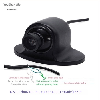 Cameră auto HD pentru unghi mort, rotire la 360°, vedere față/laterale/spate, rezoluție 928x520, 12V, model YSJ-026