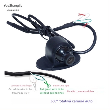 Cameră auto HD pentru unghi mort, rotire la 360°, vedere față/laterale/spate, rezoluție 928x520, 12V, model YSJ-026
