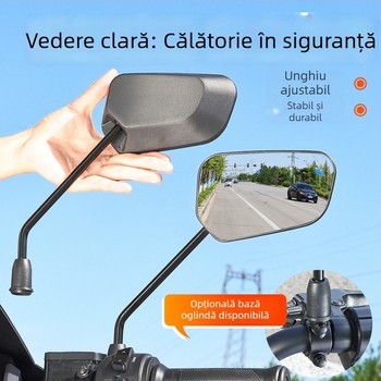 Oglindă retrovizoare pentru motocicletă electrică - HD unghi lat convex, plastic + sticlă, Mojielong, Cod produs 2505310004