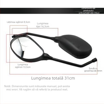 Oglindă retrovizoare pentru scuter, Mojielong Qiaoge 100, compatibilă cu Qioge Li Ying Ling Ying, carcasă din plastic, montaj cu filet drept și stâng