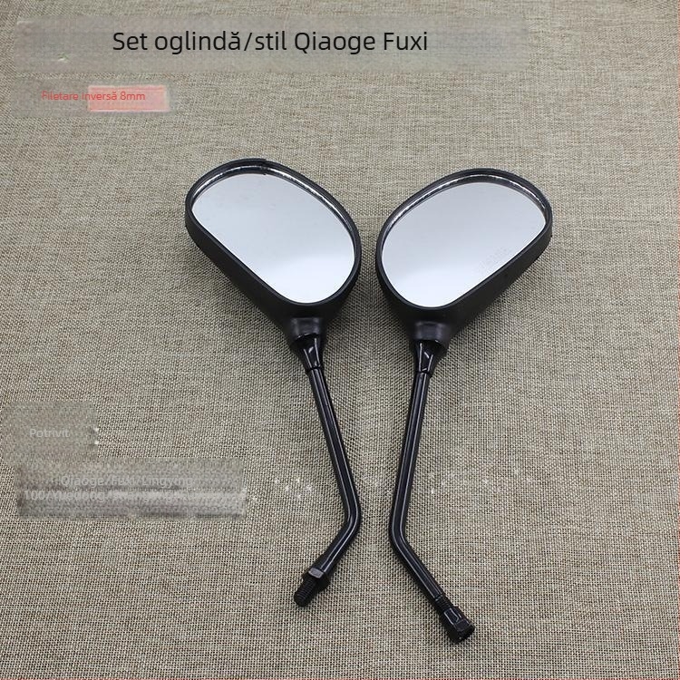 Oglindă retrovizoare pentru scuter, Mojielong Qiaoge 100, compatibilă cu Qioge Li Ying Ling Ying, carcasă din plastic, montaj cu filet drept și stâng