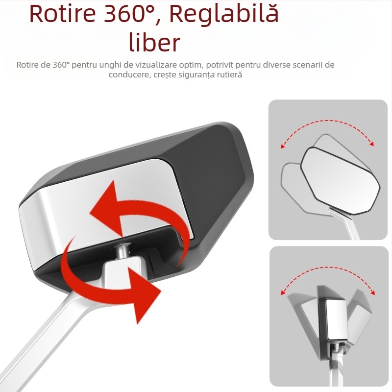 Oglindă retrovizoare pentru motociclete electrice, ABS plastic + sticlă, Mogelon