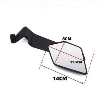 Oglindă retrovizoare de tip lamă pentru motocicletă, aliaj de aluminiu + plastic, pătrată, model 322366898, montaj: ortodontic, compatibil cu Ducati, Kawasaki, Chunfeng, Qianjiang, Honda și Yamaha street bikes