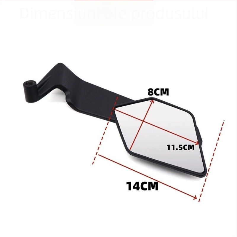 Oglindă retrovizoare de tip lamă pentru motocicletă, aliaj de aluminiu + plastic, pătrată, model 322366898, montaj: ortodontic, compatibil cu Ducati, Kawasaki, Chunfeng, Qianjiang, Honda și Yamaha street bikes