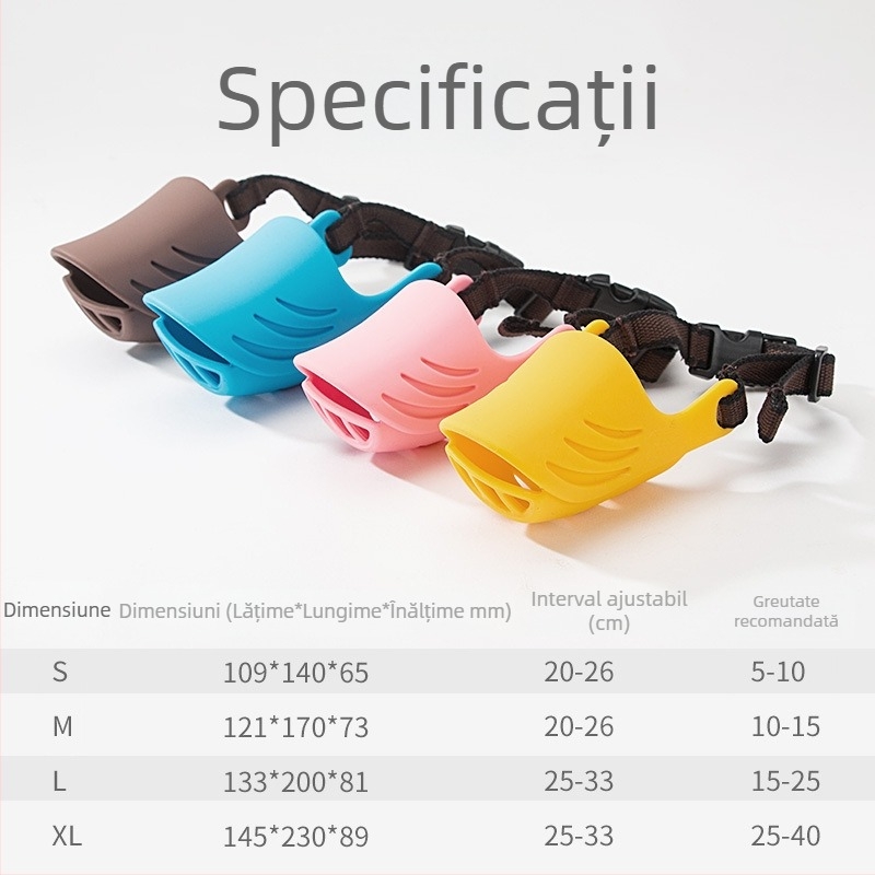 Bot de câine din silicon – anti-mușcare, anti-mâncare și anti-lătrat, set 50 bucăți