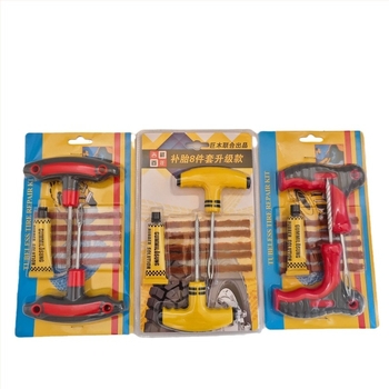 Set de scule pentru reparat anvelope pentru autoturisme, motociclete și vehicule electrice; material: fier și PP+PVC; cod produs YW-163; ambalare 100 bucăți pe carton