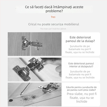 4 bucăți plăci din oțel inoxidabil pentru repararea și întărirea balamalelor ușilor de dulap