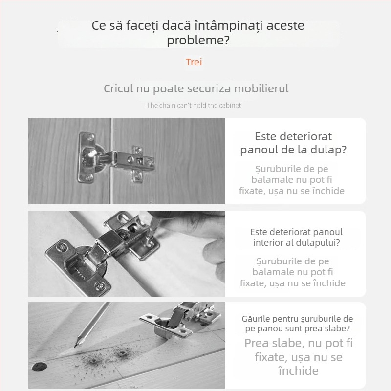 4 bucăți plăci din oțel inoxidabil pentru repararea și întărirea balamalelor ușilor de dulap