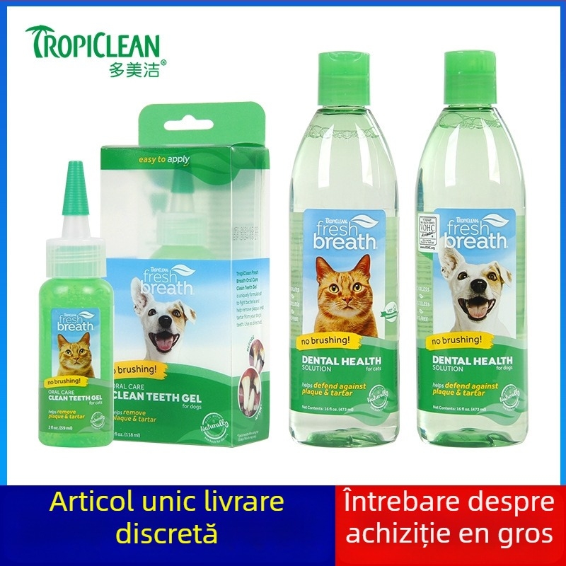 Gel de gură pentru câini și pisici, proaspătă respirație, elimină petele și tartrul, bază de apă — Domeijie