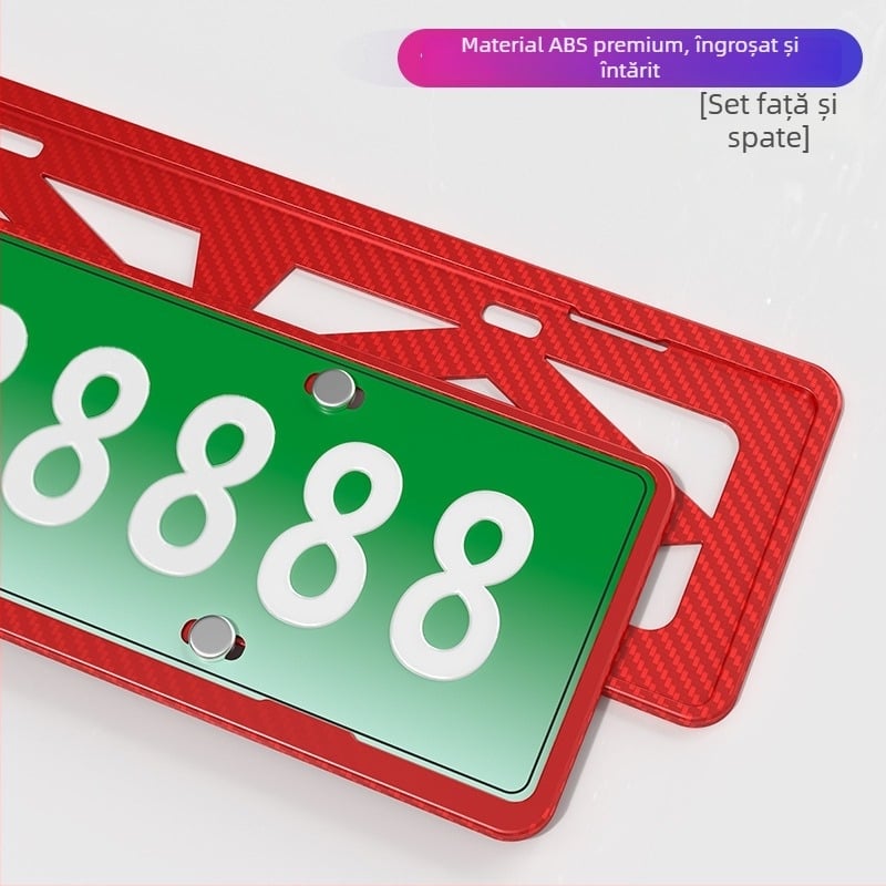 Ramă pentru plăcuța de înmatriculare a mașinii, ABS plastic, universală, personalizabilă, pentru fixarea plăcuței