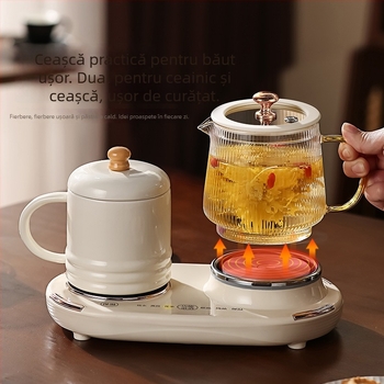 Ceainic pentru sănătate cu control al temperaturii, corp din sticlă borosilicat, 600 ml, 220V, 375W, control tactil, model WW-A36