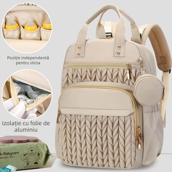 Rucsac matern din nylon, stil retro euro-american, ultra-ușor, pliabil, curea cu pernă de aer (9018)