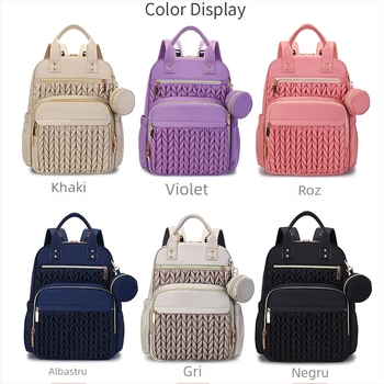 Rucsac matern din nylon, stil retro euro-american, ultra-ușor, pliabil, curea cu pernă de aer (9018)