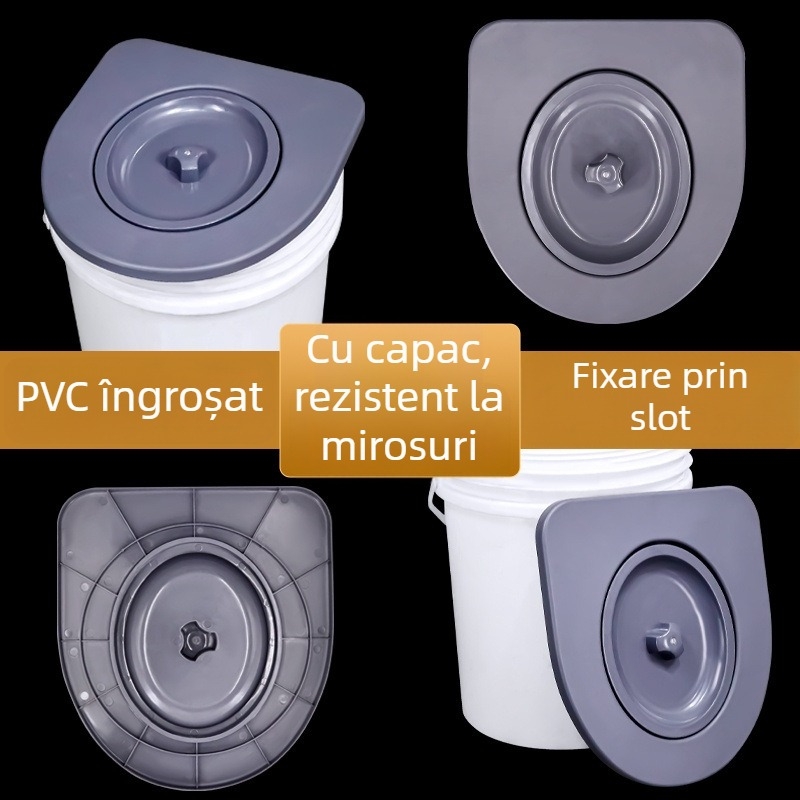 Inel universal pentru scaunul de toaletă cu capac, îngroșat, portabil pentru vârstnici • Material: placă PP • Stil: standard/modern/minimalist • Origine: Hebei