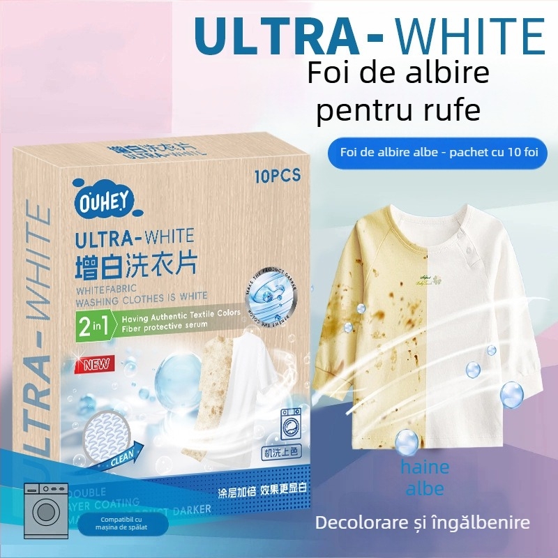 Tablete de albire pentru haine – seria Whitening Tablets, conținut net sub 200 g, cutie cu 204 bucăți, ambalaj de bază