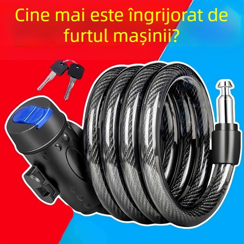 Lacăt cu lanț pentru biciclete și motociclete, antifurt, utilizare generală, stil minimalist modern