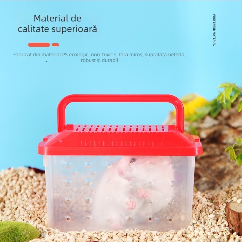 Cutie transparentă de transport pentru hamsteri — plastic durabil, marcă Ha whale bear, cuib pentru animale de companie