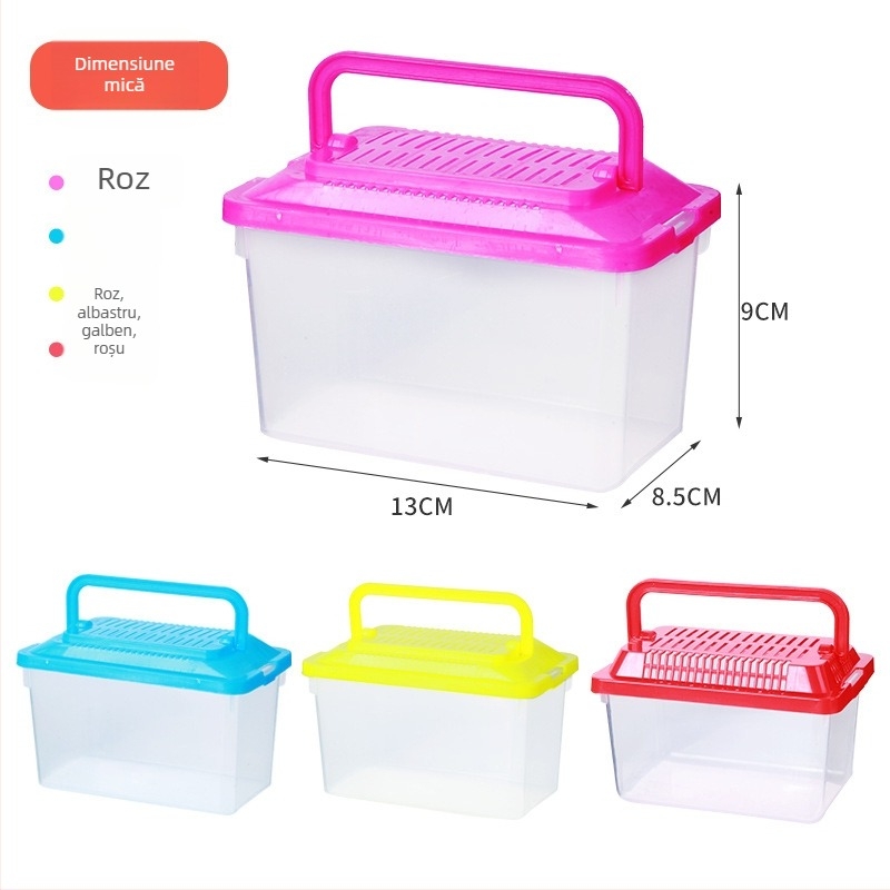 Cutie transparentă de transport pentru hamsteri — plastic durabil, marcă Ha whale bear, cuib pentru animale de companie