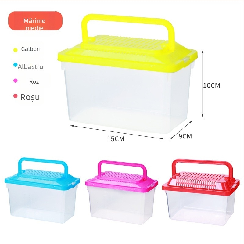 Cutie transparentă de transport pentru hamsteri — plastic durabil, marcă Ha whale bear, cuib pentru animale de companie