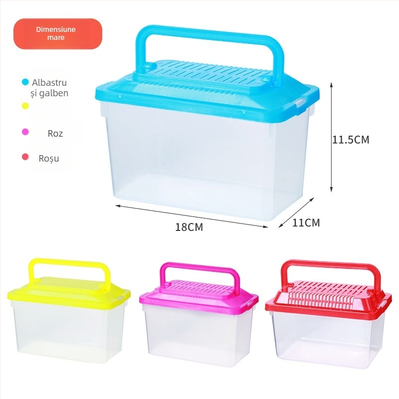 Cutie transparentă de transport pentru hamsteri — plastic durabil, marcă Ha whale bear, cuib pentru animale de companie